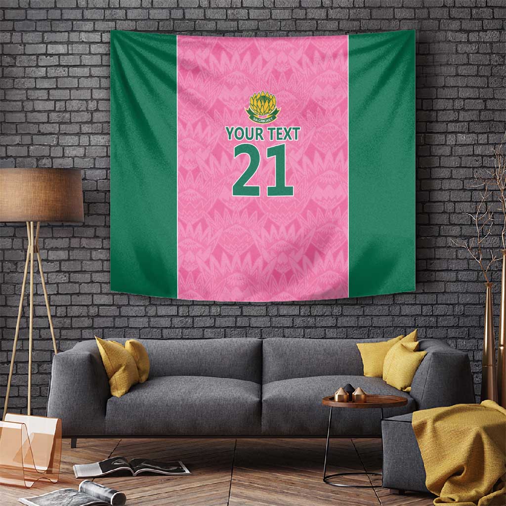 Pink South Africa Cricket Custom Tapestry African King Proteas Be Way Pink LT9