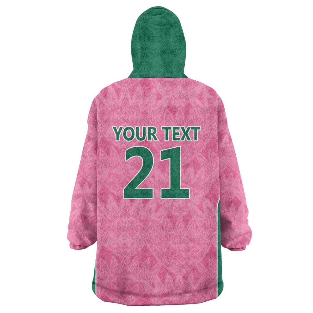 Pink South Africa Cricket Custom Wearable Blanket Hoodie African King Proteas Be Way Pink LT9