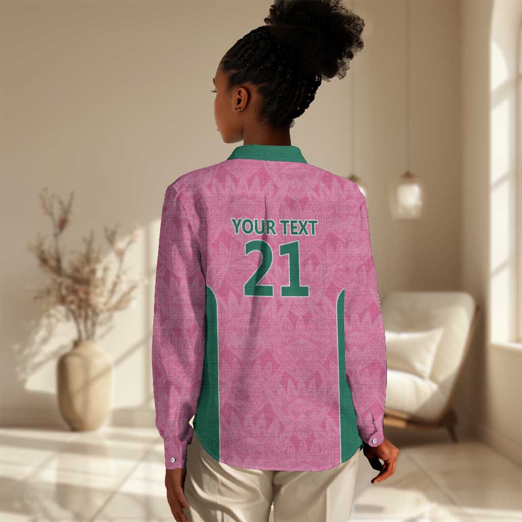 Pink South Africa Cricket Custom Women Casual Shirt African King Proteas Be Way Pink LT9
