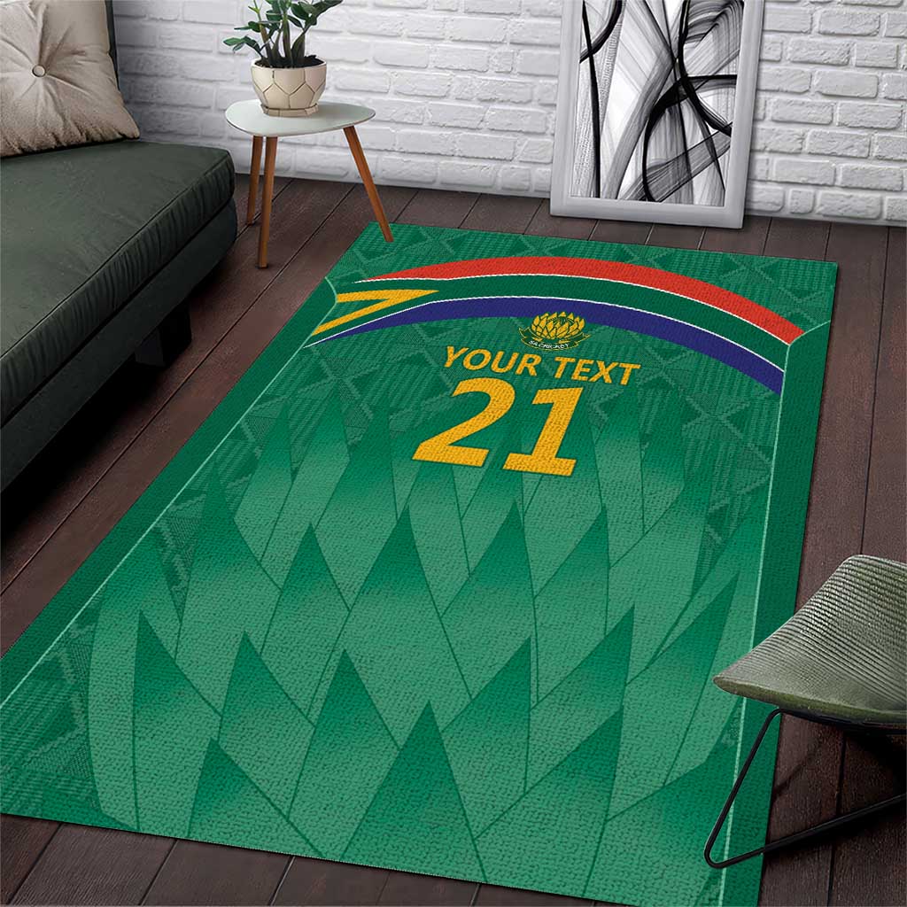 South Africa Cricket Custom Area Rug African King Proteas Green LT9