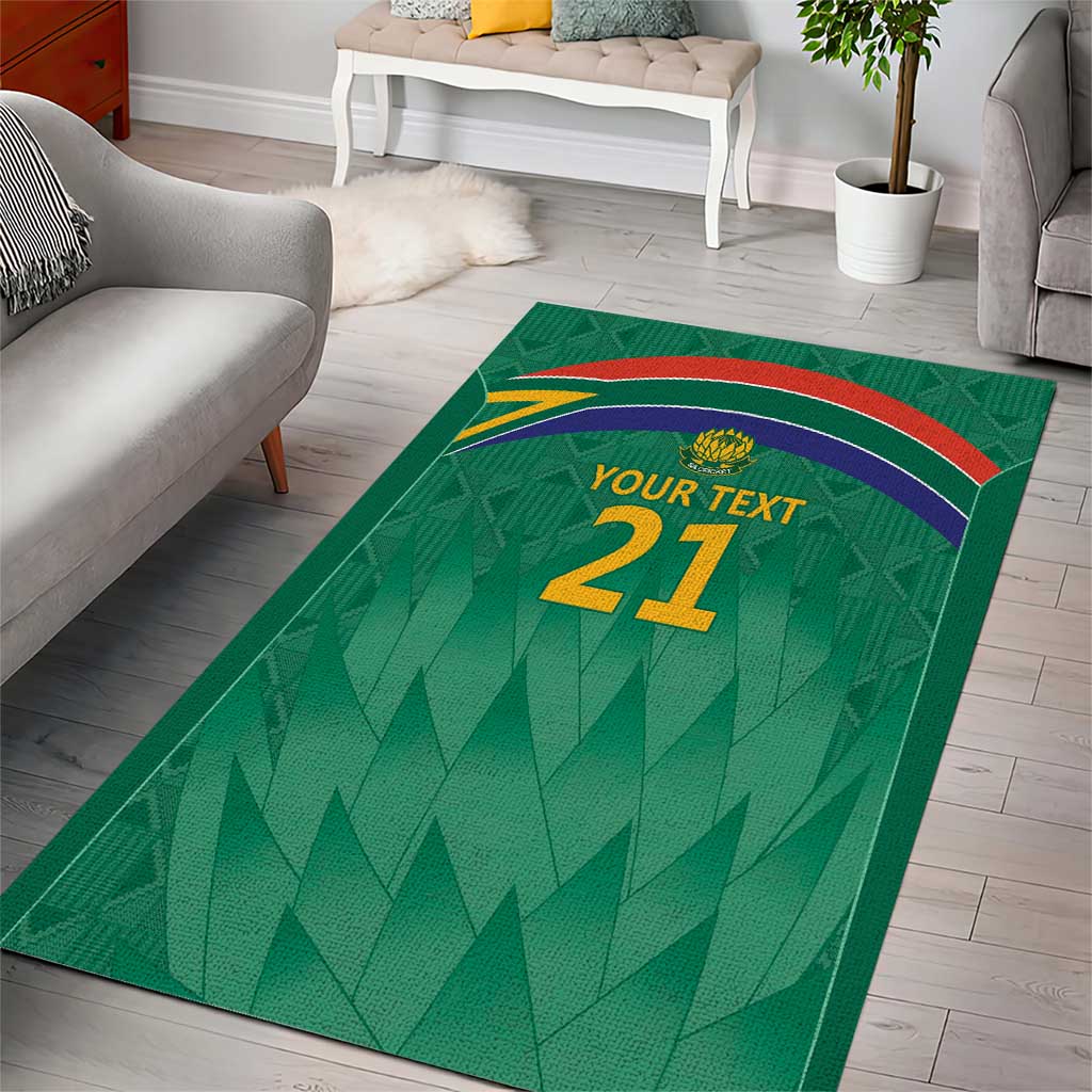 South Africa Cricket Custom Area Rug African King Proteas Green LT9