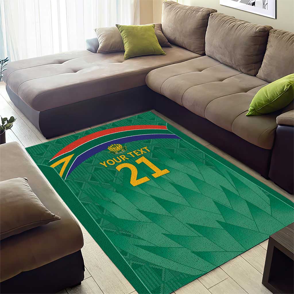 South Africa Cricket Custom Area Rug African King Proteas Green LT9