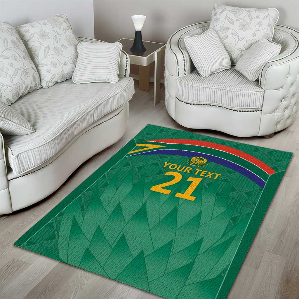 South Africa Cricket Custom Area Rug African King Proteas Green LT9