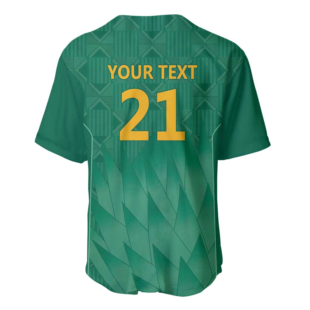 South Africa Cricket Custom Baseball Jersey African King Proteas Green LT9