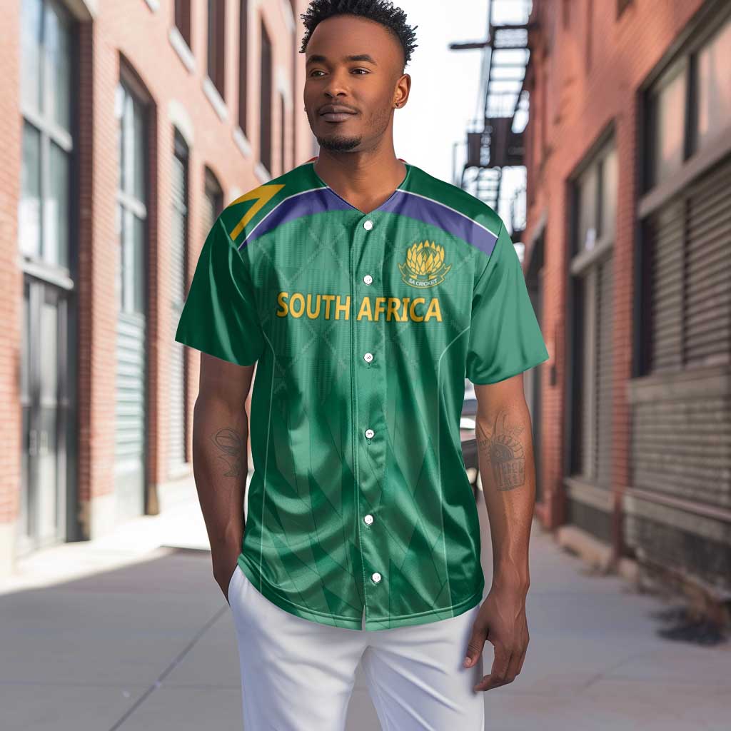 South Africa Cricket Custom Baseball Jersey African King Proteas Green LT9