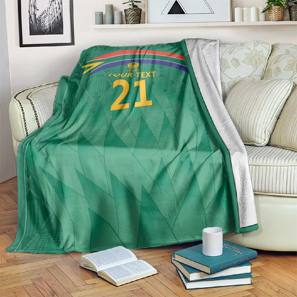 South Africa Cricket Custom Blanket African King Proteas Green LT9