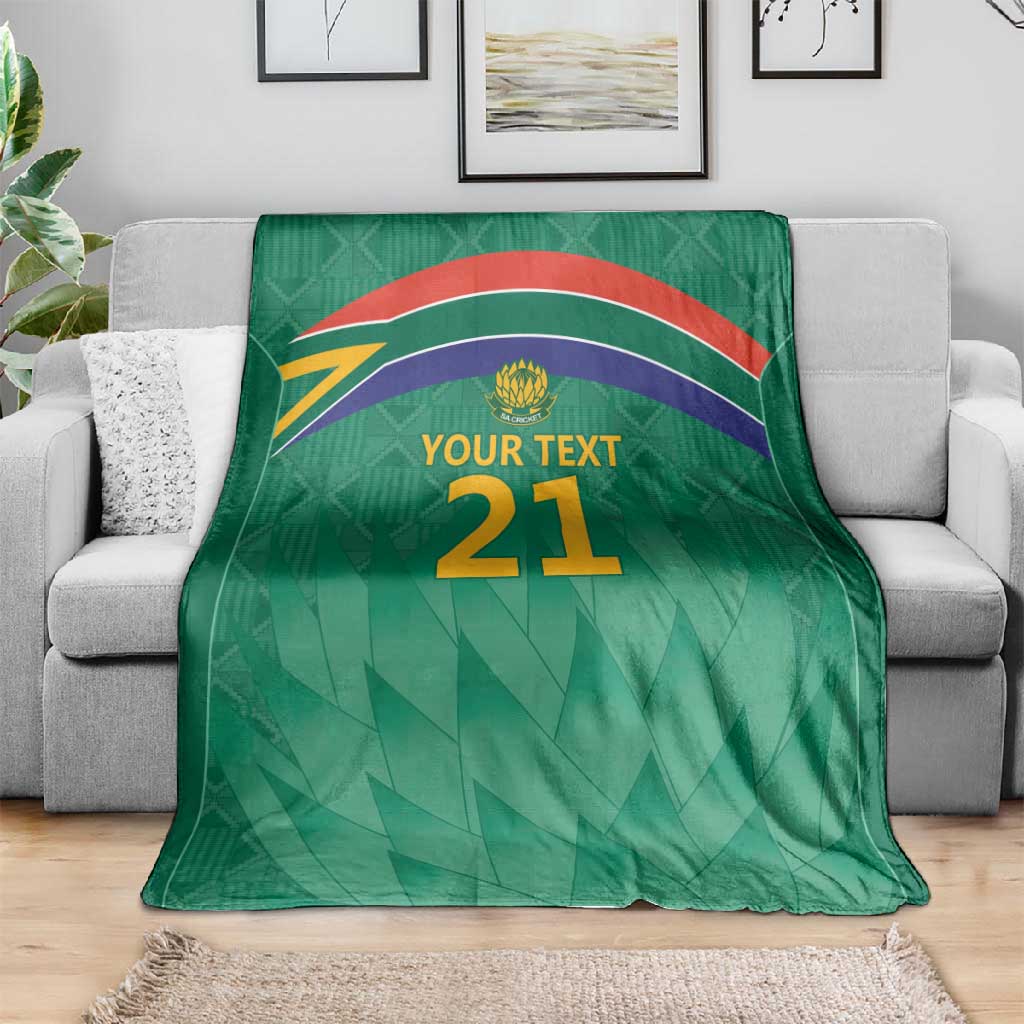 South Africa Cricket Custom Blanket African King Proteas Green LT9