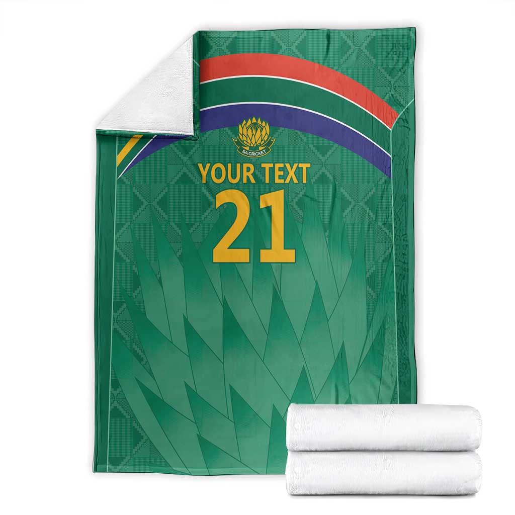 South Africa Cricket Custom Blanket African King Proteas Green LT9