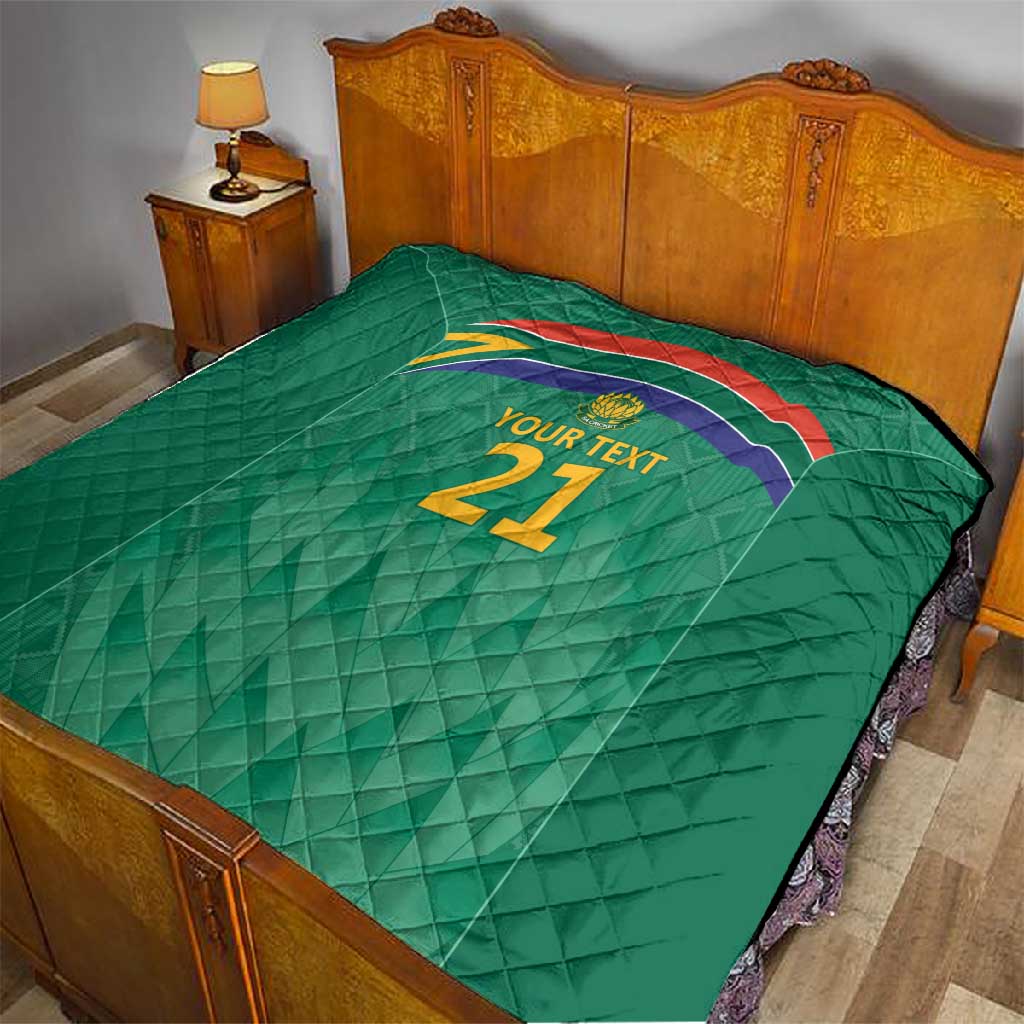 South Africa Cricket Custom Quilt African King Proteas Green LT9