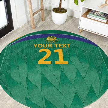 South Africa Cricket Custom Round Carpet African King Proteas Green LT9
