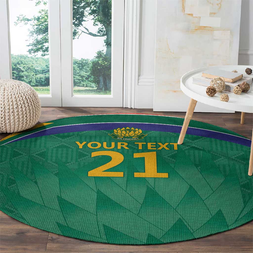South Africa Cricket Custom Round Carpet African King Proteas Green LT9