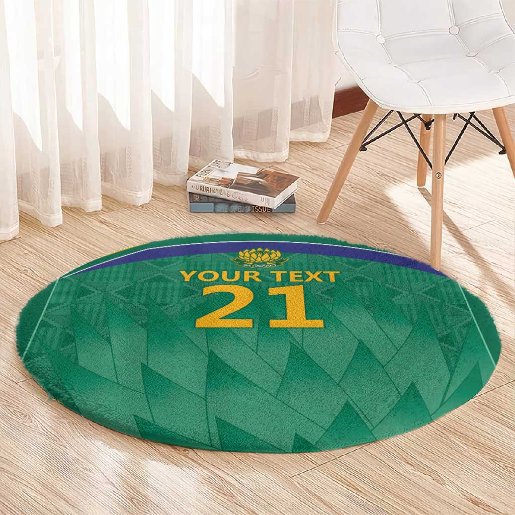 South Africa Cricket Custom Round Carpet African King Proteas Green LT9