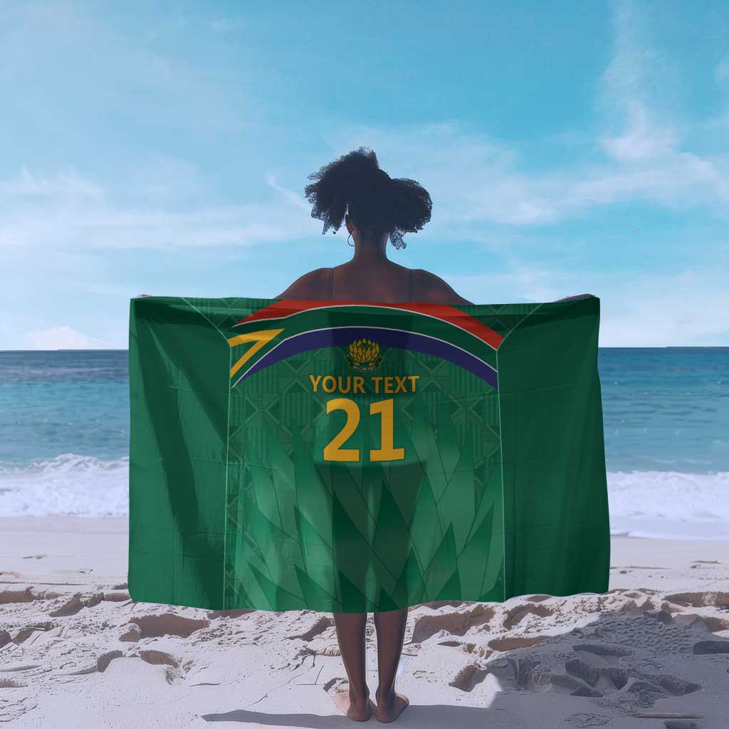 South Africa Cricket Custom Sarong African King Proteas Green LT9