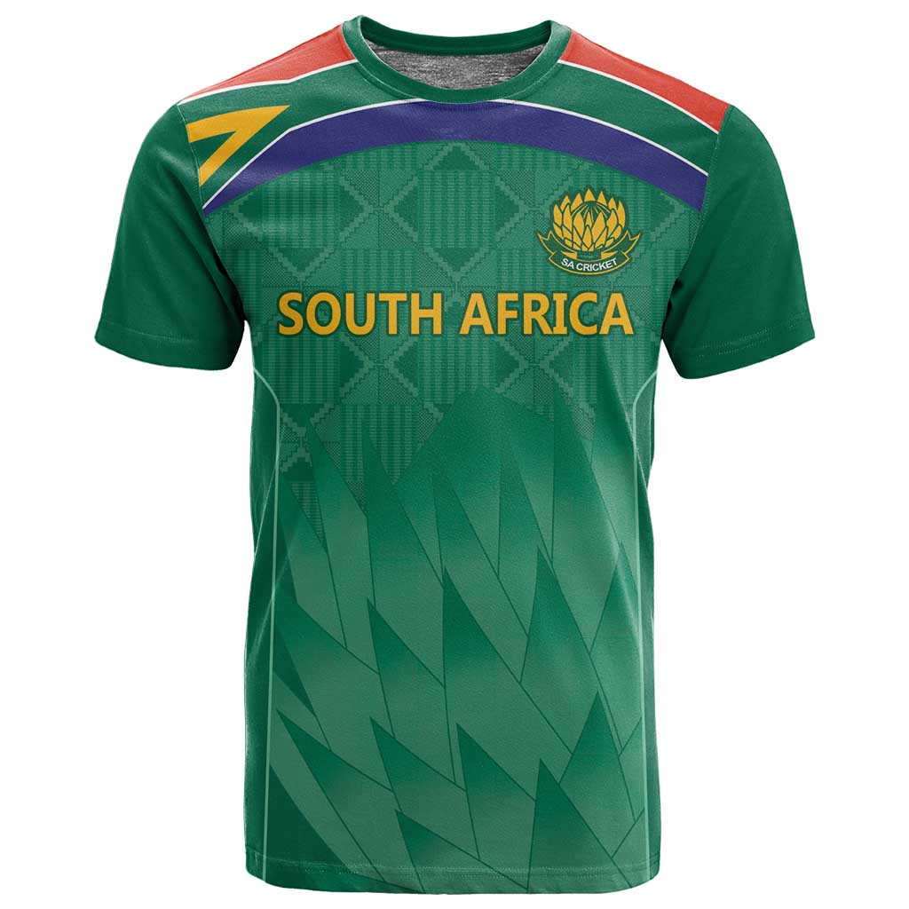 South Africa Cricket Custom T shirt African King Proteas Green LT9