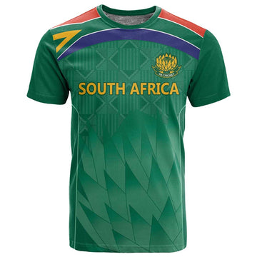 South Africa Cricket Custom T shirt African King Proteas Green LT9