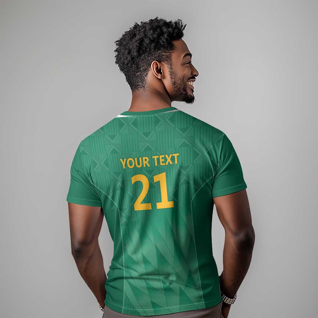 South Africa Cricket Custom T shirt African King Proteas Green LT9