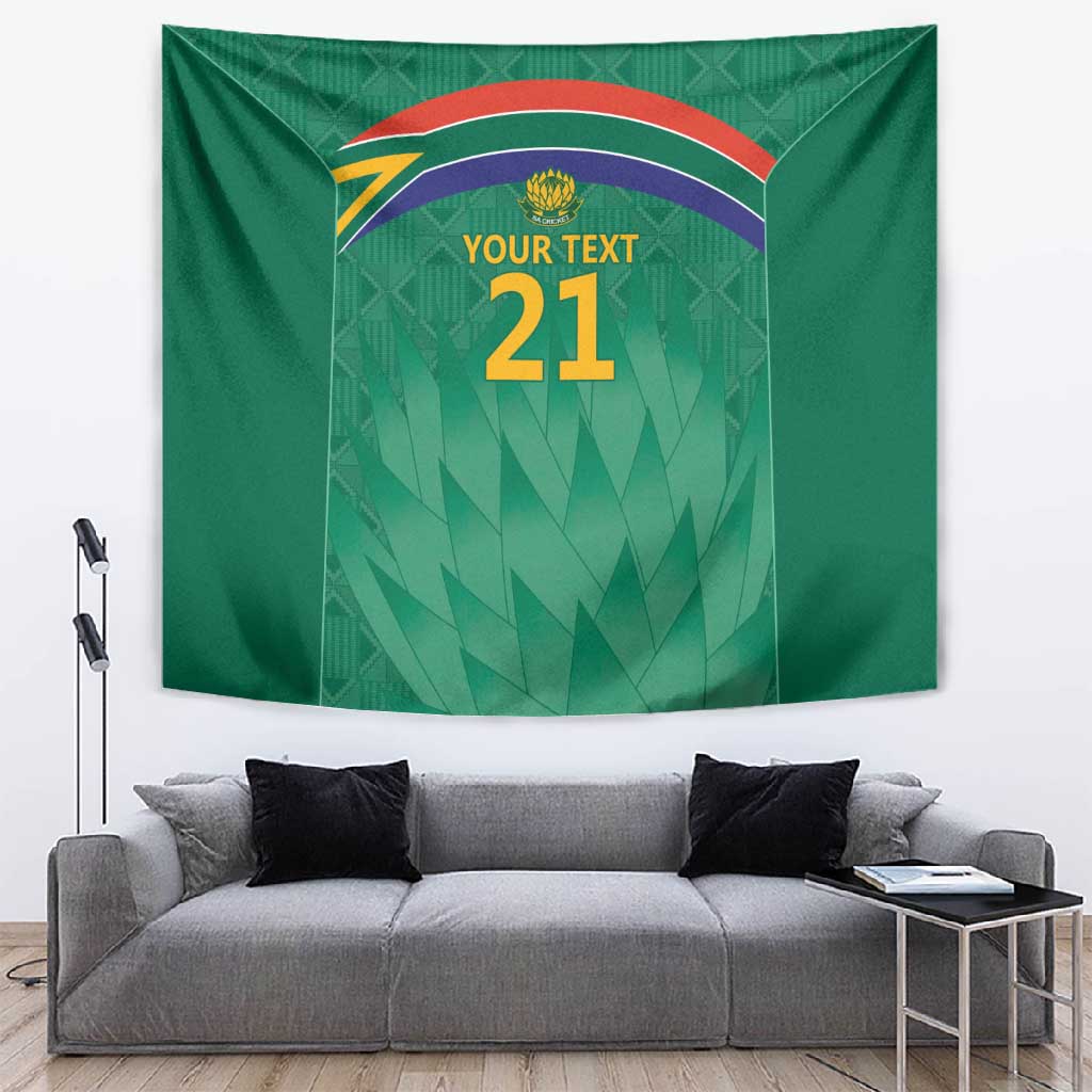 South Africa Cricket Custom Tapestry African King Proteas Green LT9