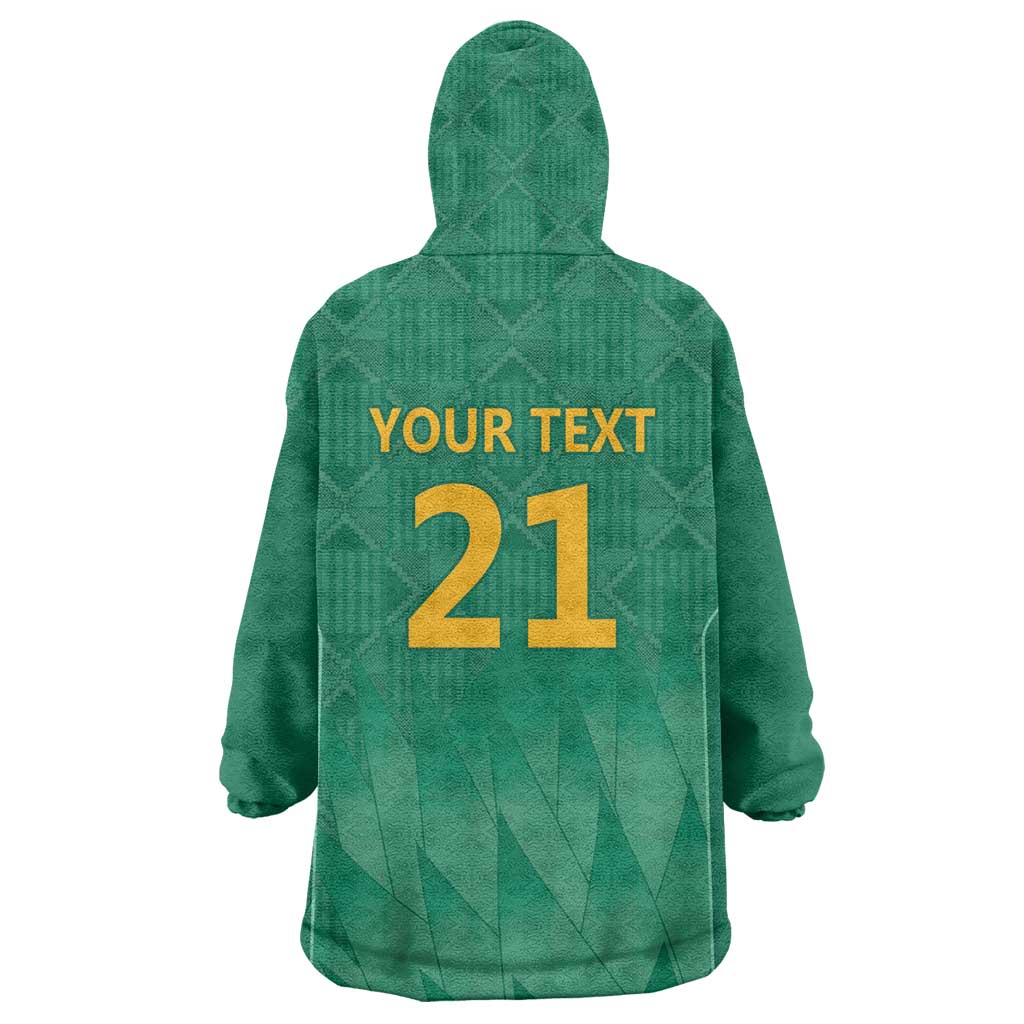 South Africa Cricket Custom Wearable Blanket Hoodie African King Proteas Green LT9