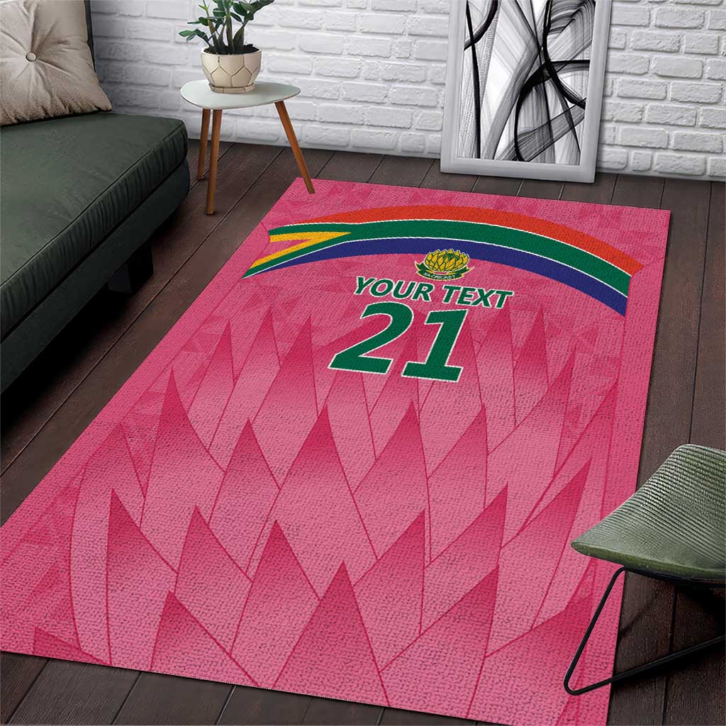 South Africa Cricket Custom Area Rug African King Proteas Pink LT9