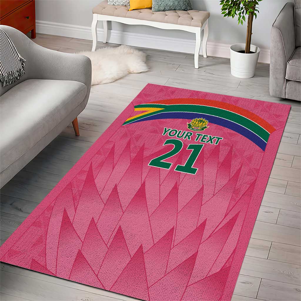 South Africa Cricket Custom Area Rug African King Proteas Pink LT9