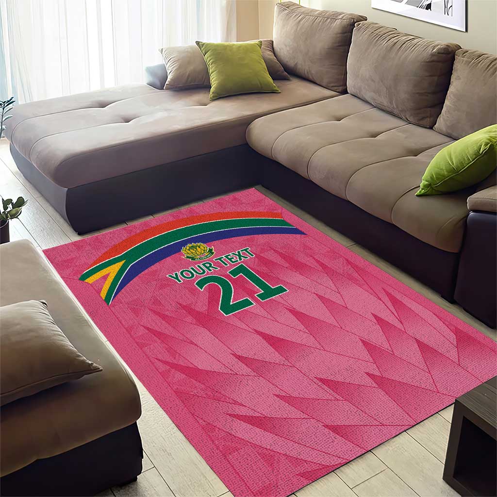 South Africa Cricket Custom Area Rug African King Proteas Pink LT9