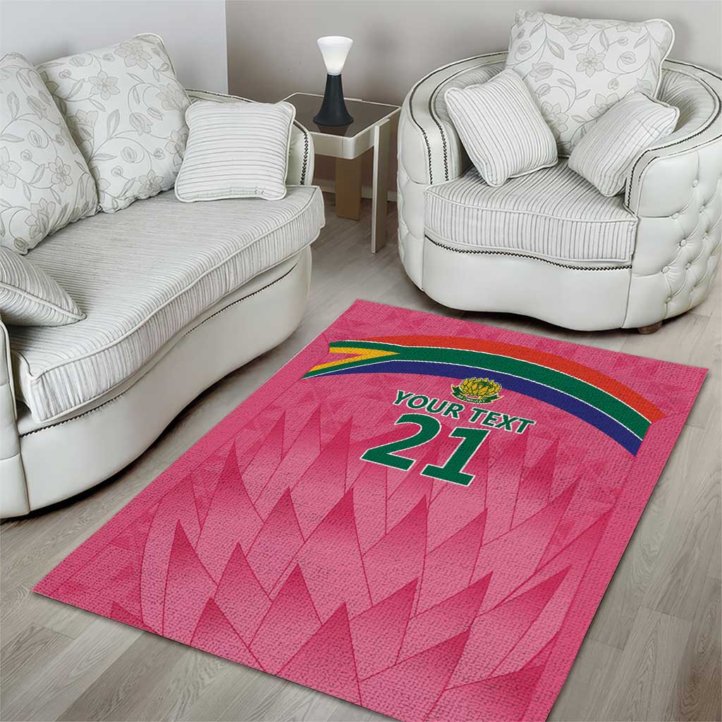 South Africa Cricket Custom Area Rug African King Proteas Pink LT9