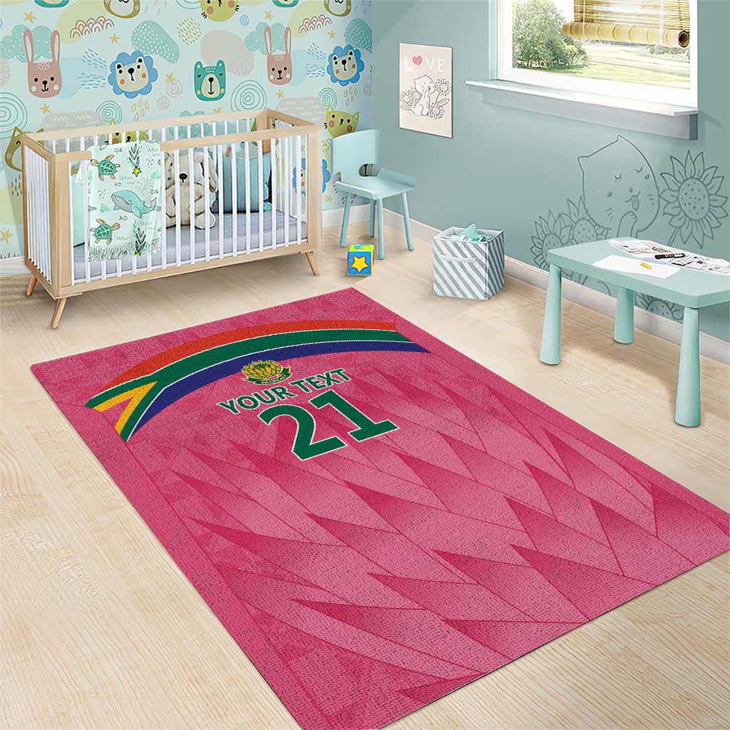 South Africa Cricket Custom Area Rug African King Proteas Pink LT9