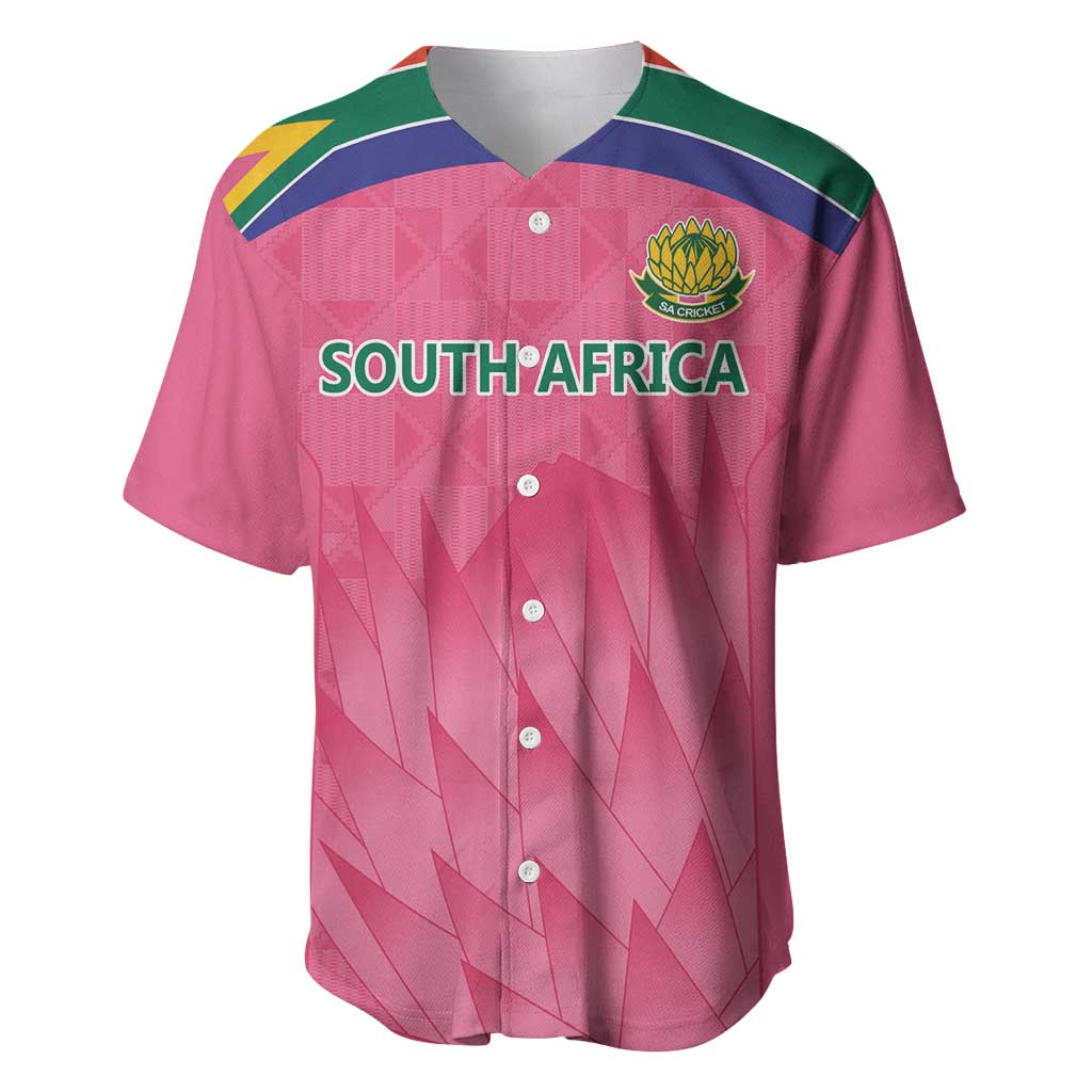 South Africa Cricket Custom Baseball Jersey African King Proteas Pink LT9