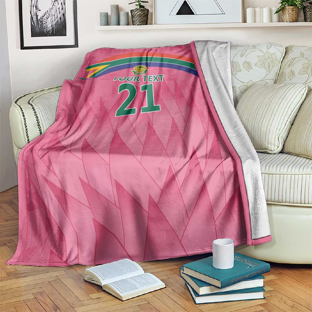 South Africa Cricket Custom Blanket African King Proteas Pink LT9