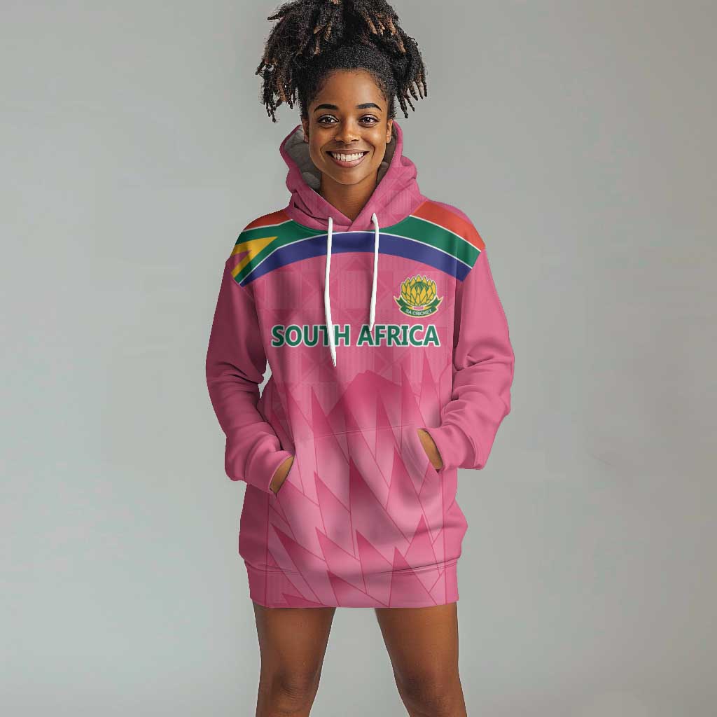 South Africa Cricket Custom Hoodie Dress African King Proteas Pink LT9