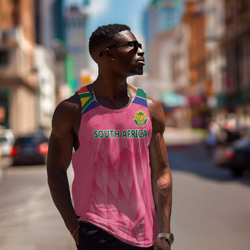 South Africa Cricket Custom Men Tank Top African King Proteas Pink LT9