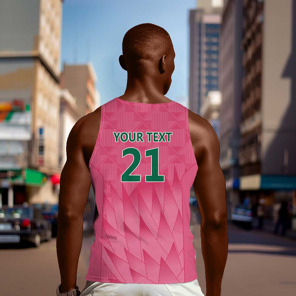 South Africa Cricket Custom Men Tank Top African King Proteas Pink LT9