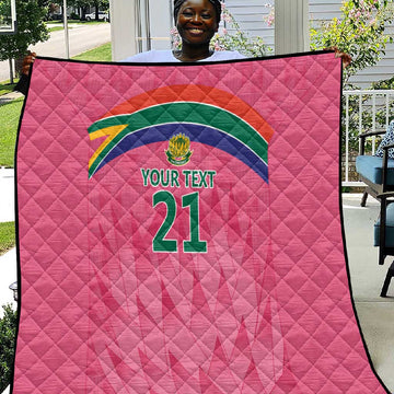 South Africa Cricket Custom Quilt African King Proteas Pink LT9
