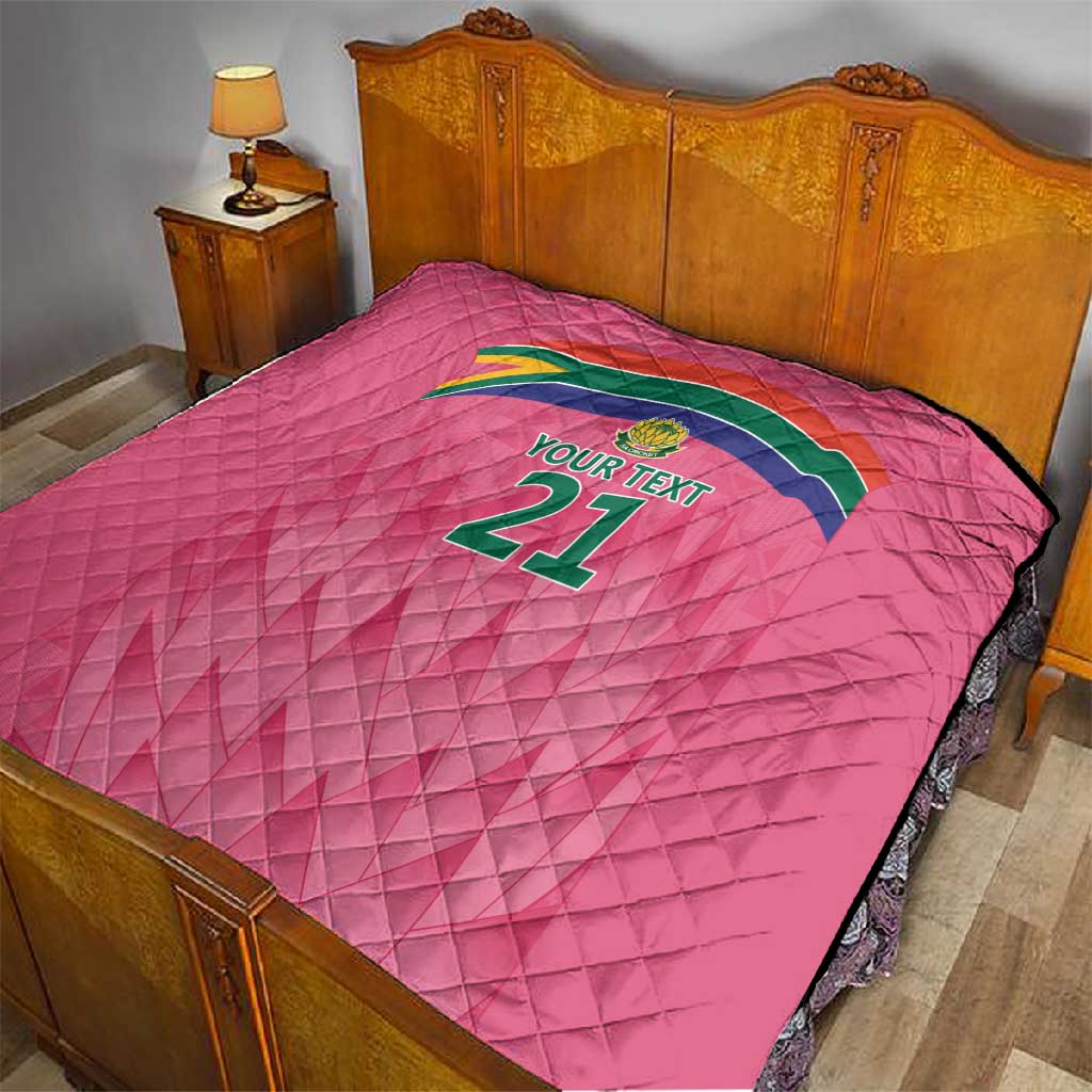 South Africa Cricket Custom Quilt African King Proteas Pink LT9