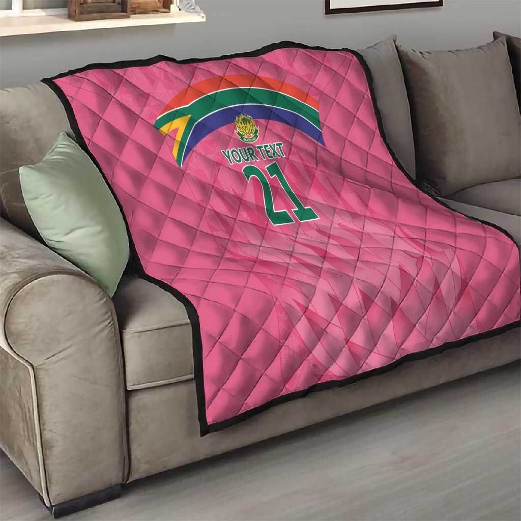 South Africa Cricket Custom Quilt African King Proteas Pink LT9