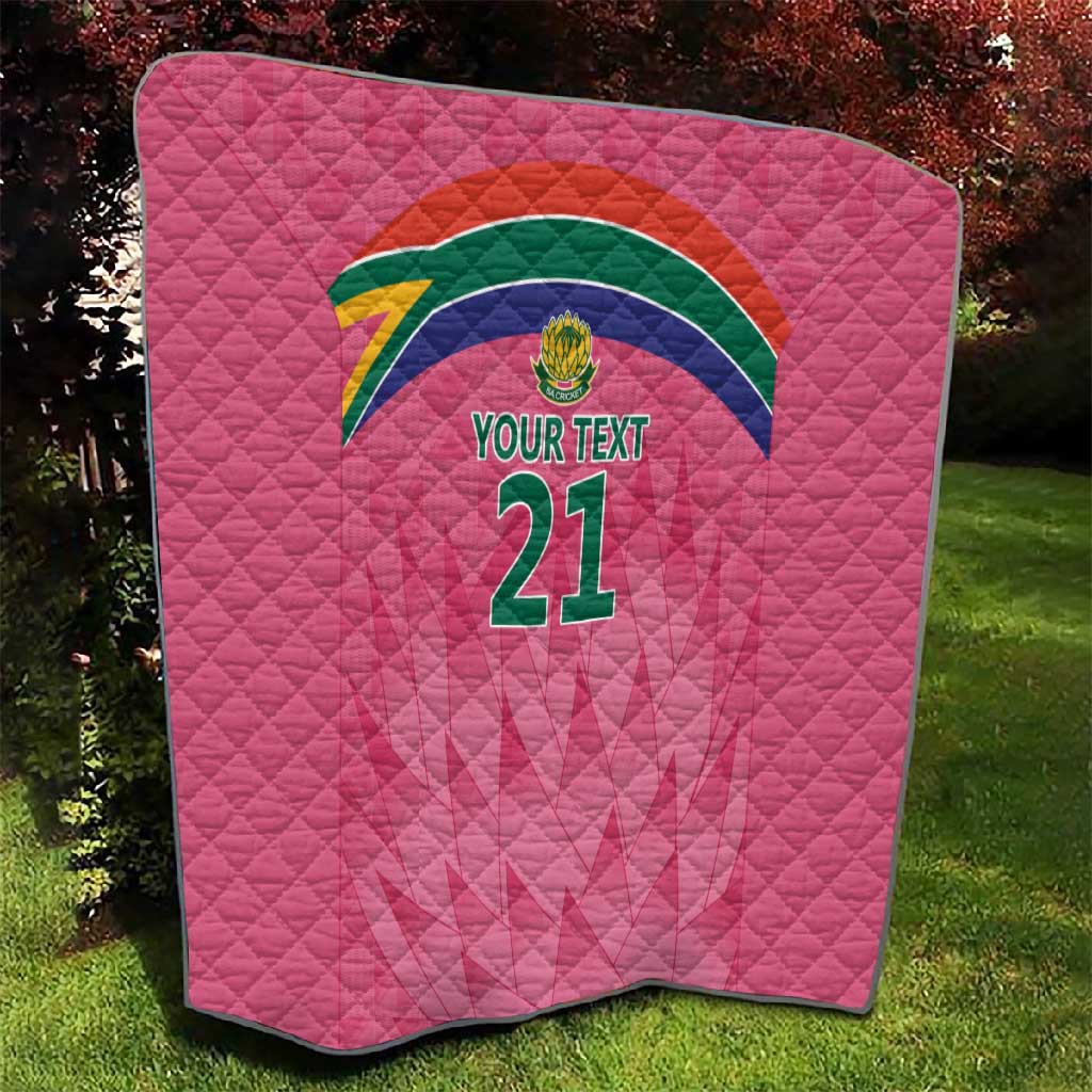 South Africa Cricket Custom Quilt African King Proteas Pink LT9