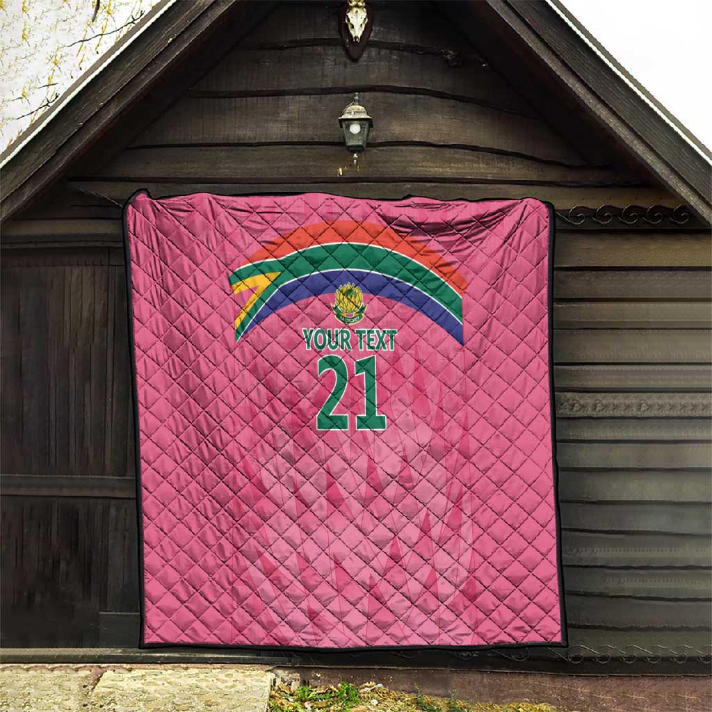 South Africa Cricket Custom Quilt African King Proteas Pink LT9