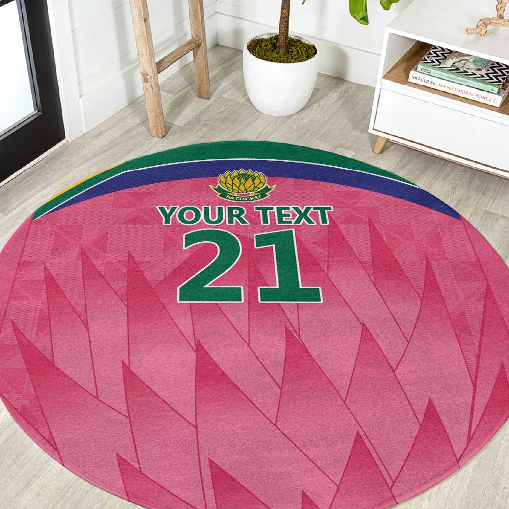 South Africa Cricket Custom Round Carpet African King Proteas Pink LT9