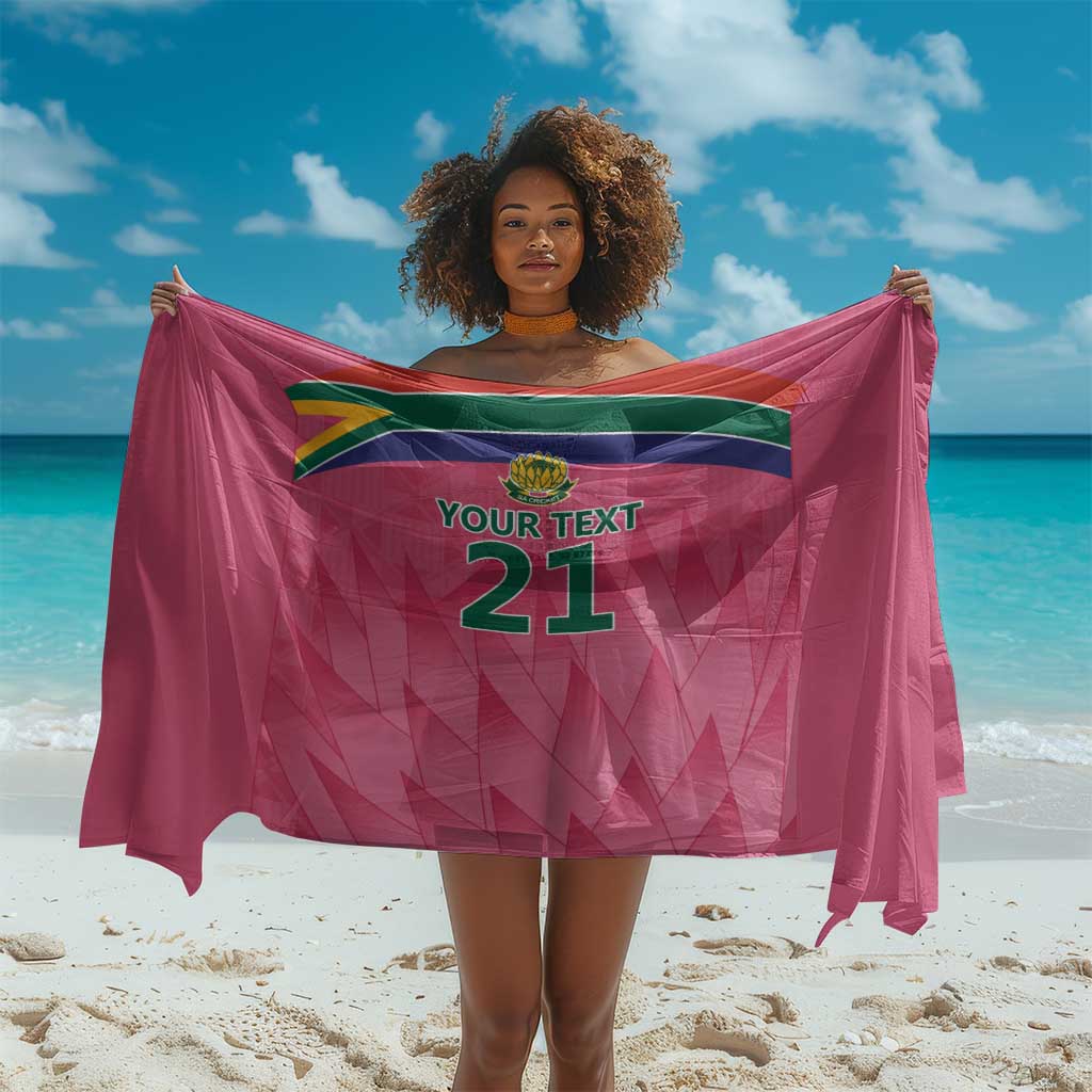 South Africa Cricket Custom Sarong African King Proteas Pink LT9