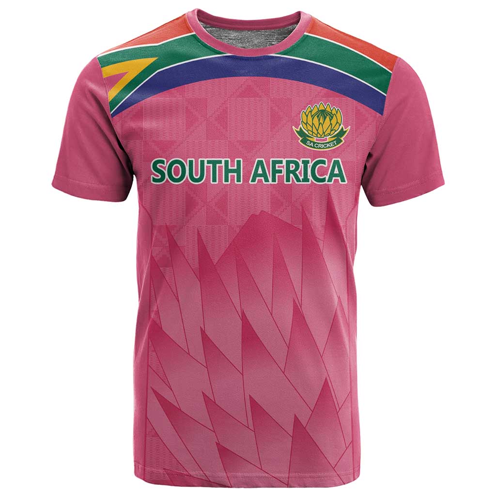 South Africa Cricket Custom T shirt African King Proteas Pink LT9