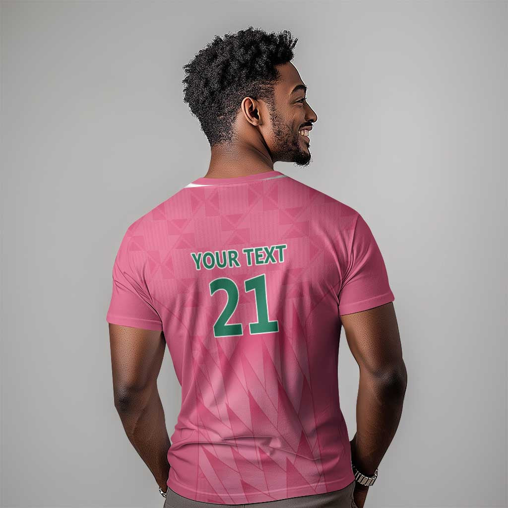 South Africa Cricket Custom T shirt African King Proteas Pink LT9