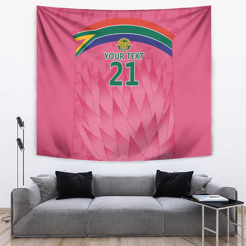 South Africa Cricket Custom Tapestry African King Proteas Pink LT9