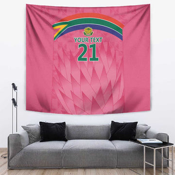 South Africa Cricket Custom Tapestry African King Proteas Pink LT9