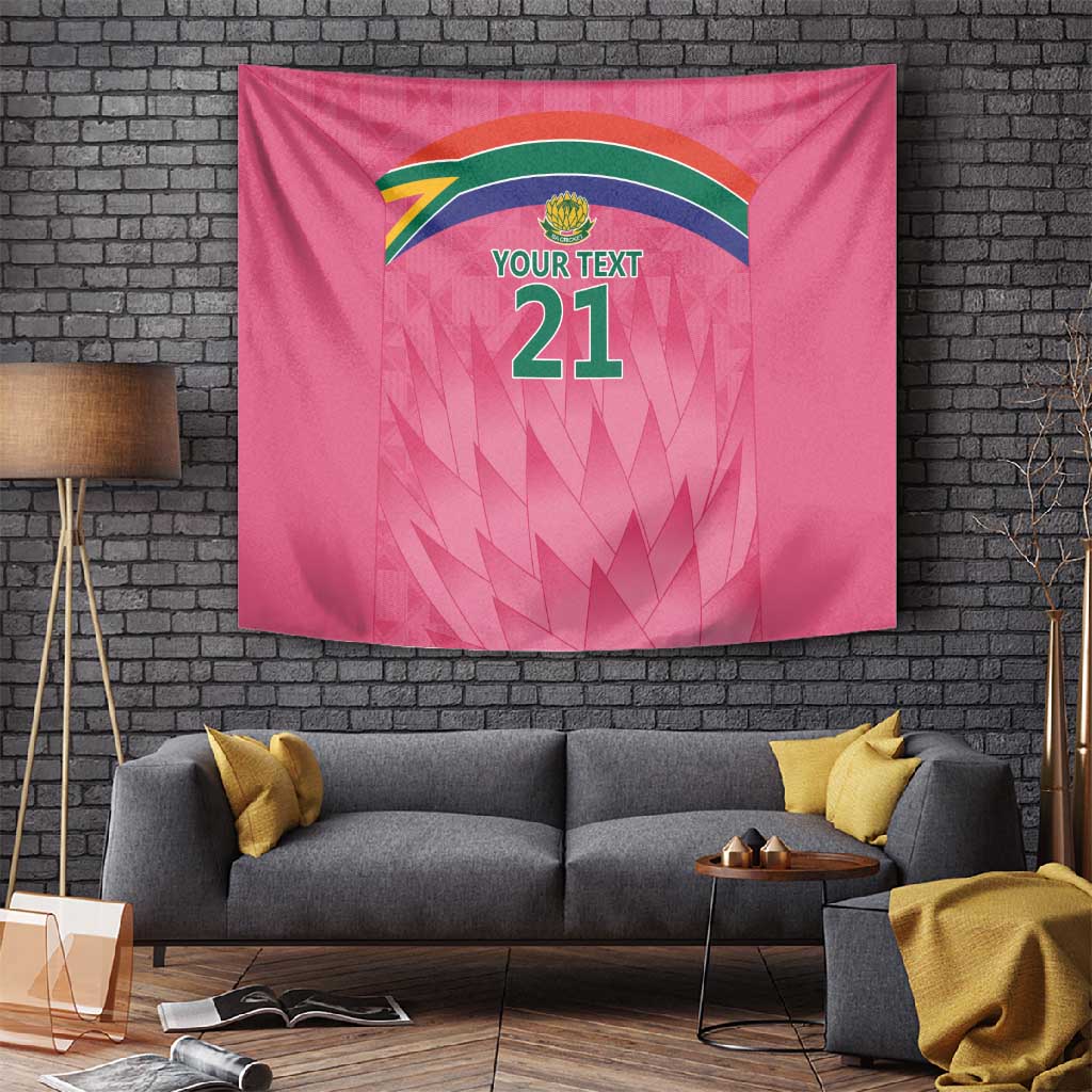 South Africa Cricket Custom Tapestry African King Proteas Pink LT9