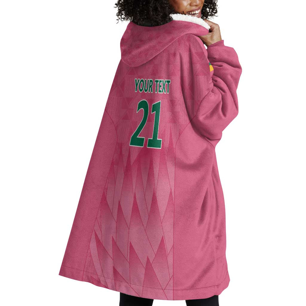 South Africa Cricket Custom Wearable Blanket Hoodie African King Proteas Pink LT9