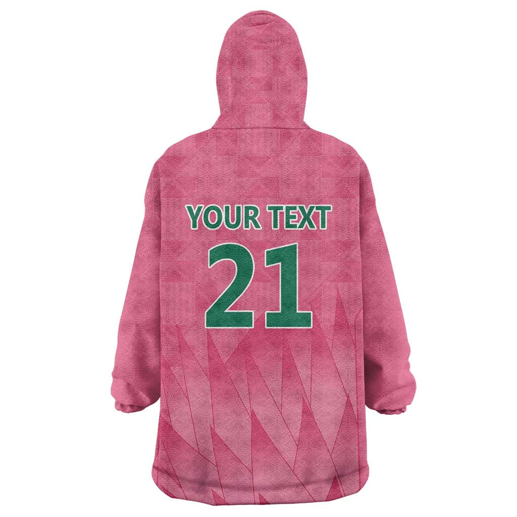 South Africa Cricket Custom Wearable Blanket Hoodie African King Proteas Pink LT9