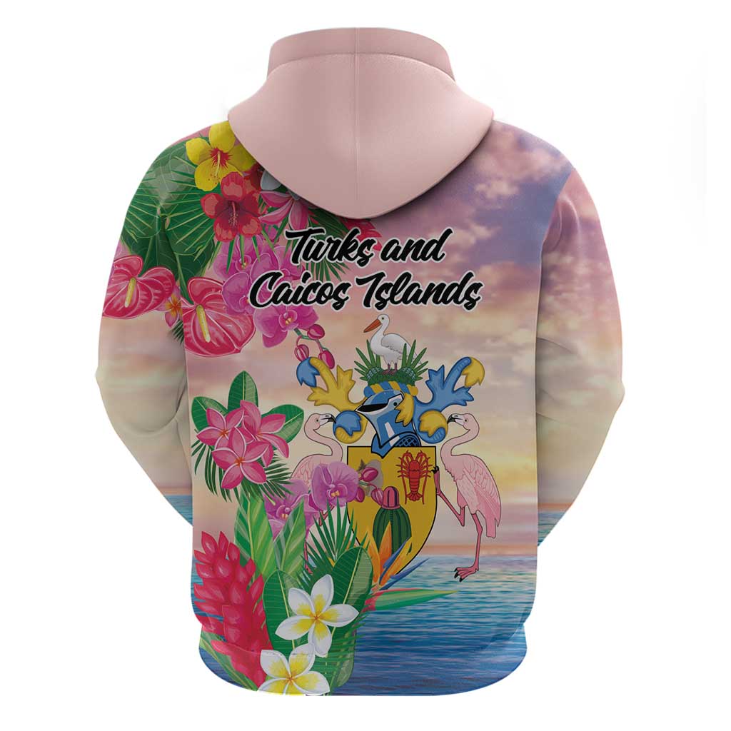 Turks And Caicos Islands Hoodie Flamingos Tropical Beauty Beach LT9