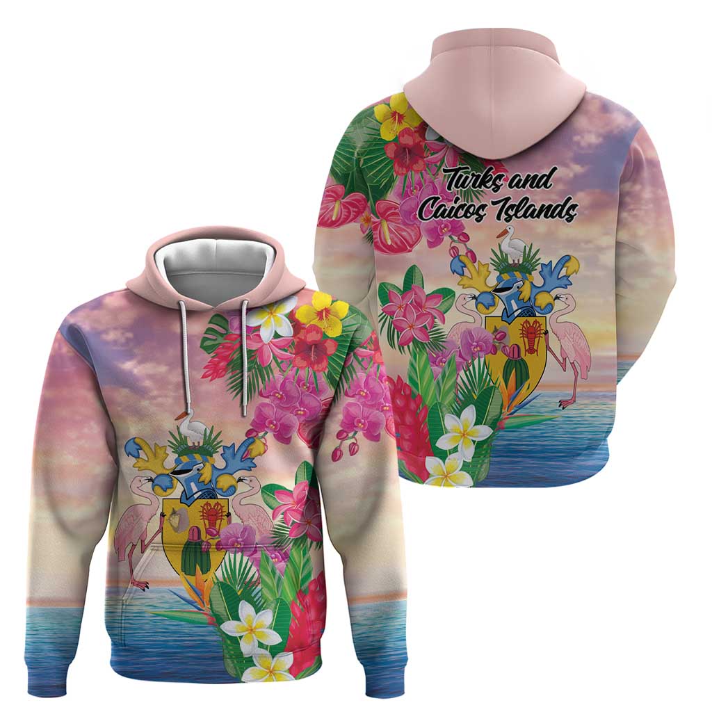 Turks And Caicos Islands Hoodie Flamingos Tropical Beauty Beach LT9