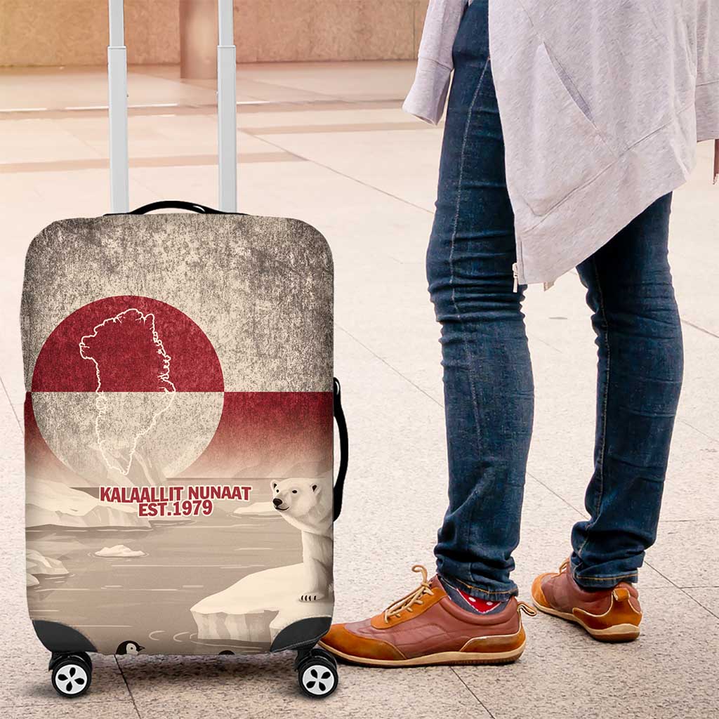 Greenland Flag Vintage Luggage Cover Greenlander Flag With Polar Bear LT9