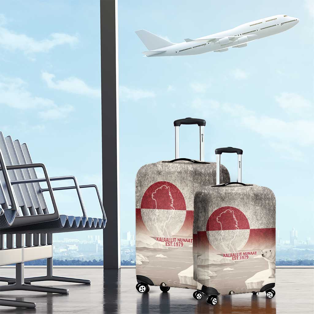 Greenland Flag Vintage Luggage Cover Greenlander Flag With Polar Bear LT9